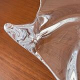 Large Modern Crystal Glass Fruit Bowl from the Mid-Century by Art Vannes, France, 1960s