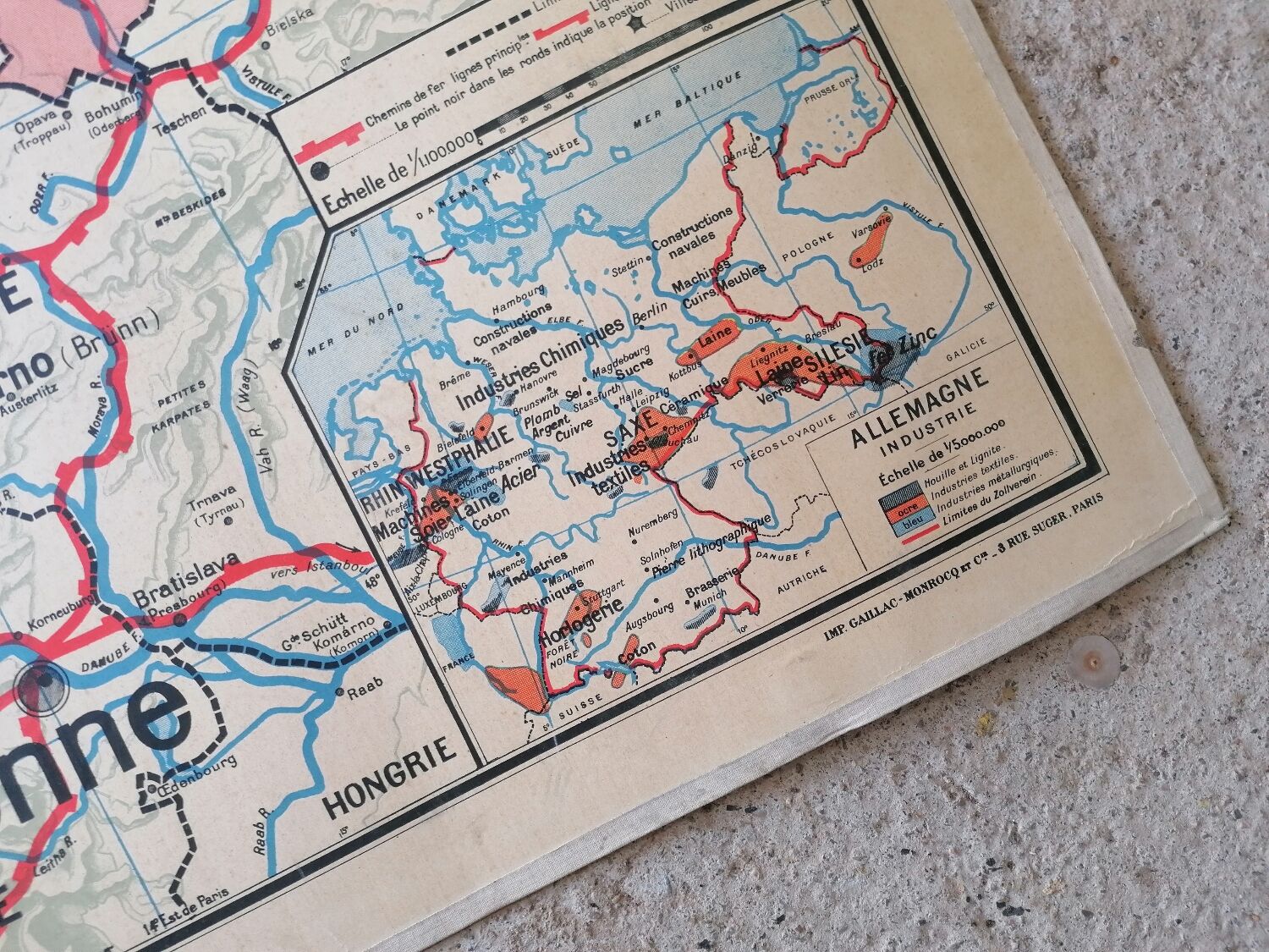 Old Vidal Lablache school map of Germany n°27.