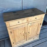 Antique raw wood sideboard