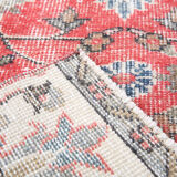 2x8 red floral turkish runner rug.77x261cm