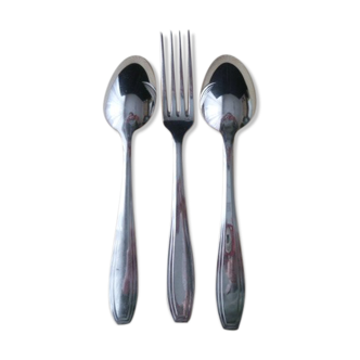 Set of 3 silver metal cutlery Apollo Baltic Model