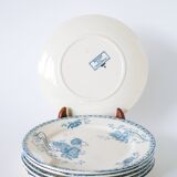 Set of 6 dessert plates in Terre de Fer, Royat model, 19th century