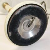 Large vintage column lamp from the 50s, molded glass floor lamp