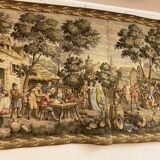 Tapestry of the Gobelins, village festival scene, perfect condition.