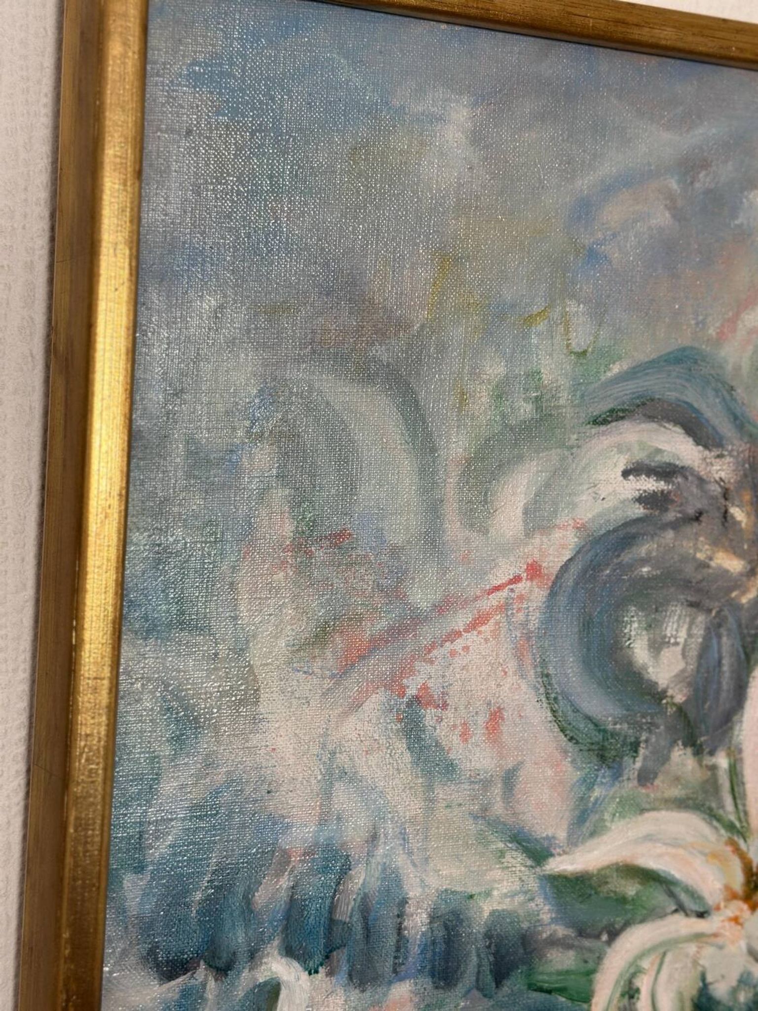 Mid Century Swedish Oil on Canvas – “White Lilies” by Torsten Hult