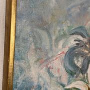Mid Century Swedish Oil on Canvas – “White Lilies” by Torsten Hult