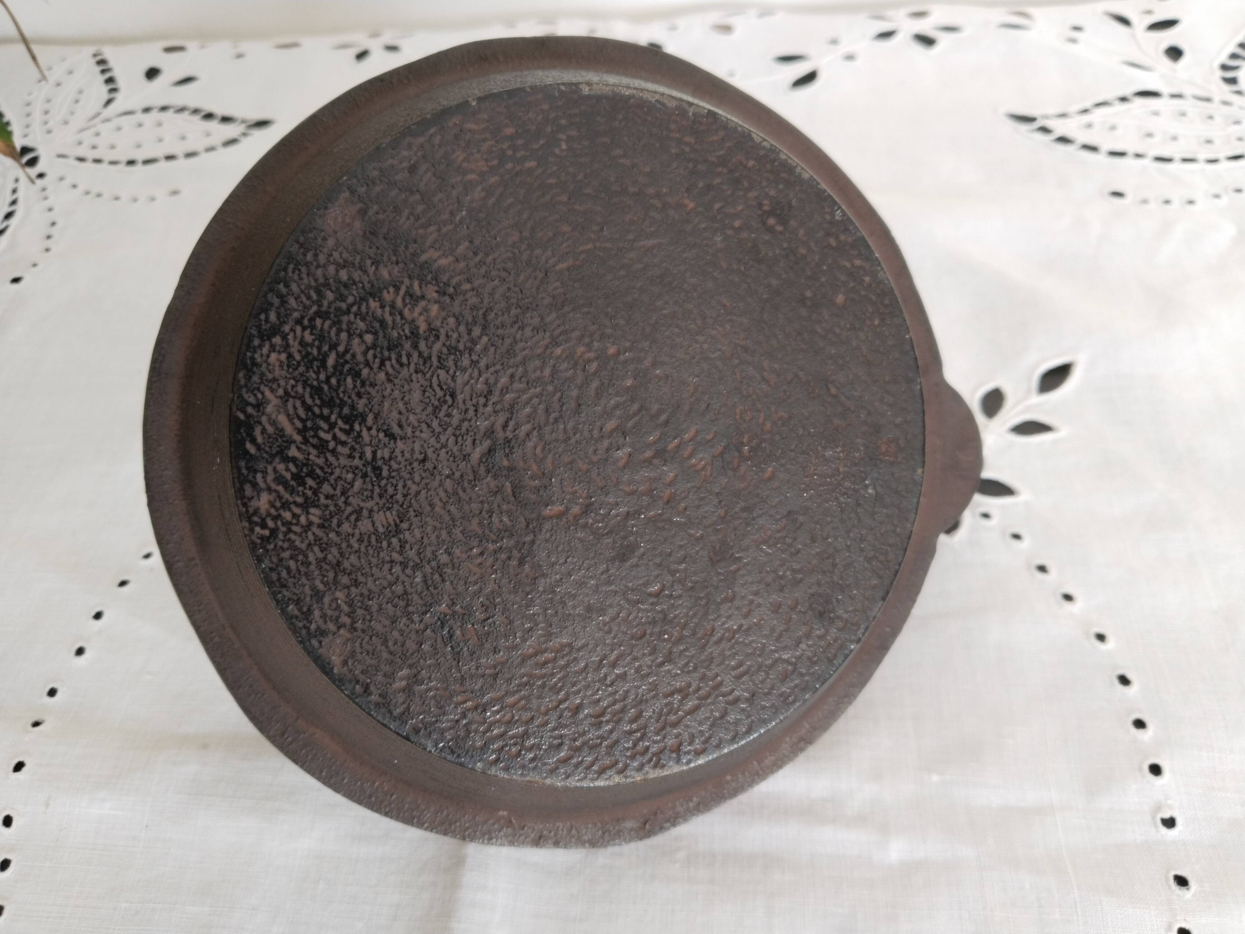 Japanese black enameled cast iron teapot