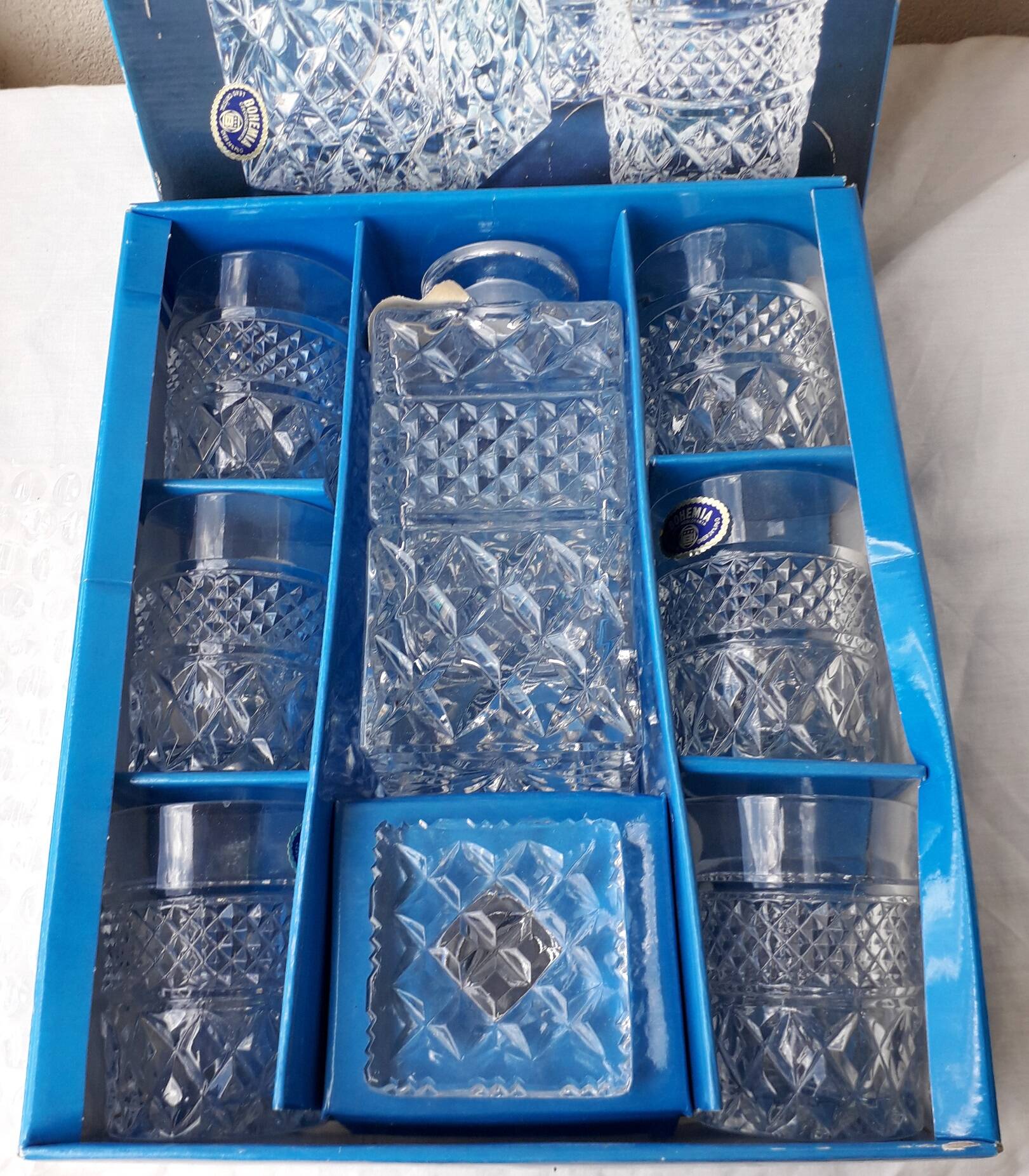 Whisky set with decanter and crystal glasses