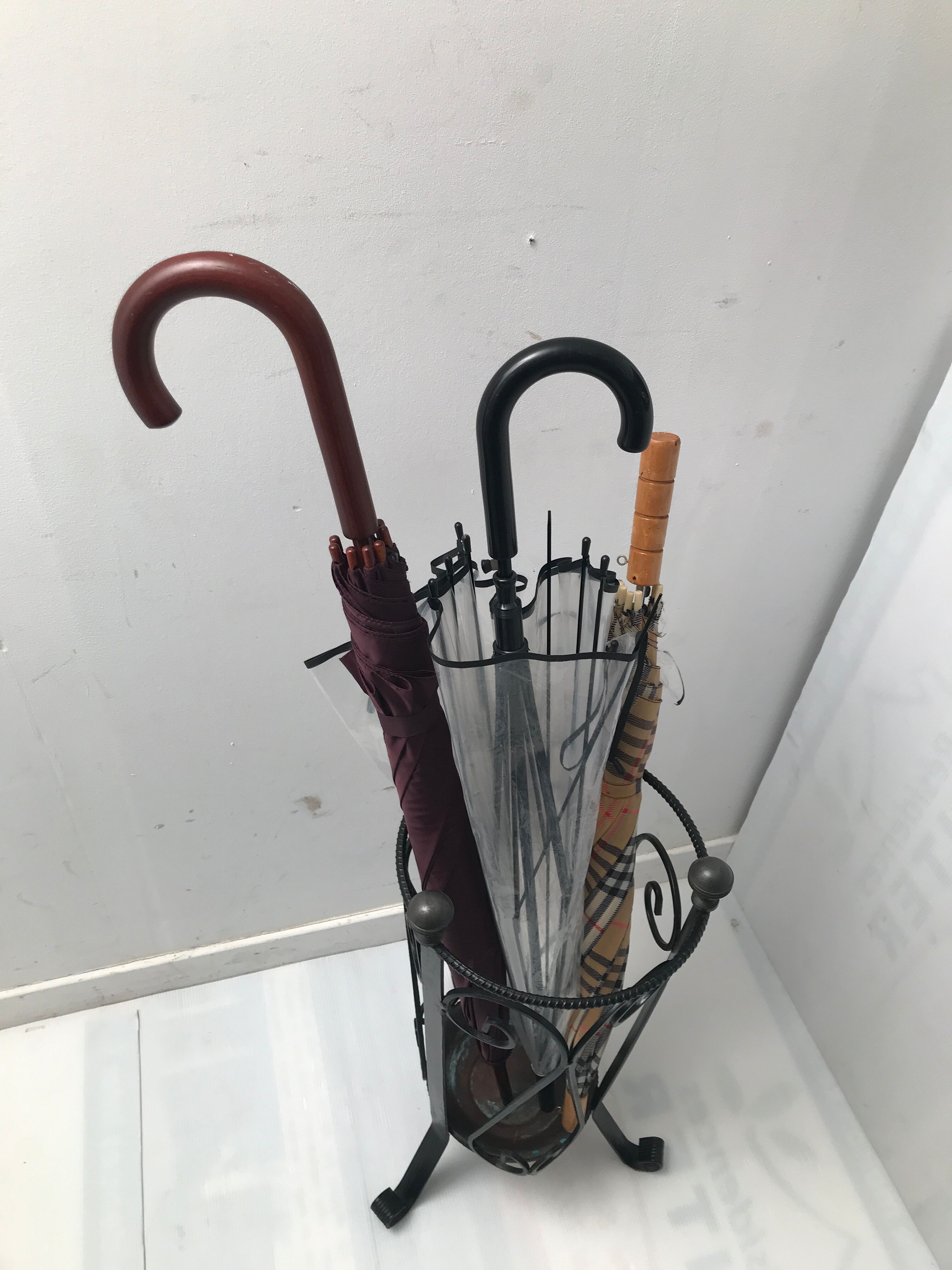 Wrought iron umbrella holder