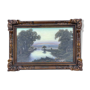 huile sur bois Paysage