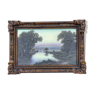 Oil on wood Landscape