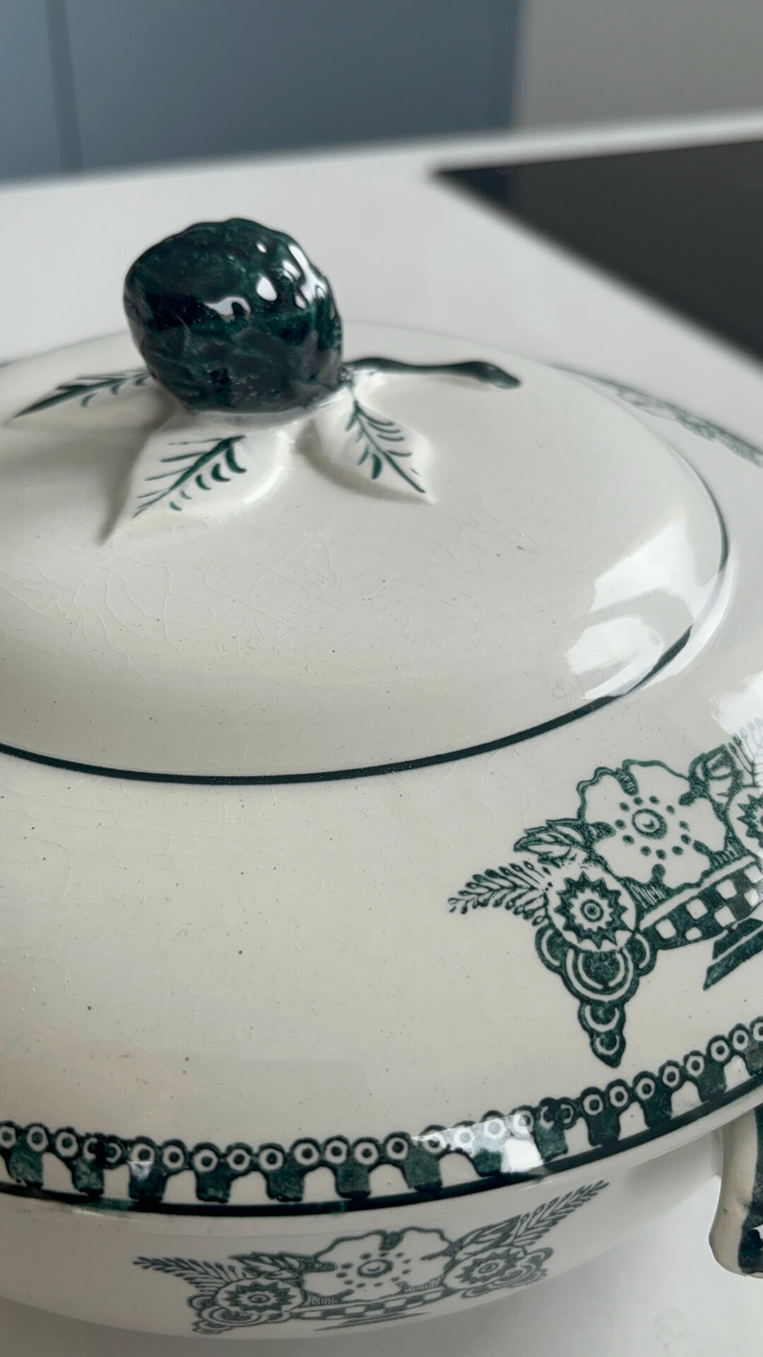 Antique soup tureen from Saint-Amand in ironstone – Sté Amandinoise