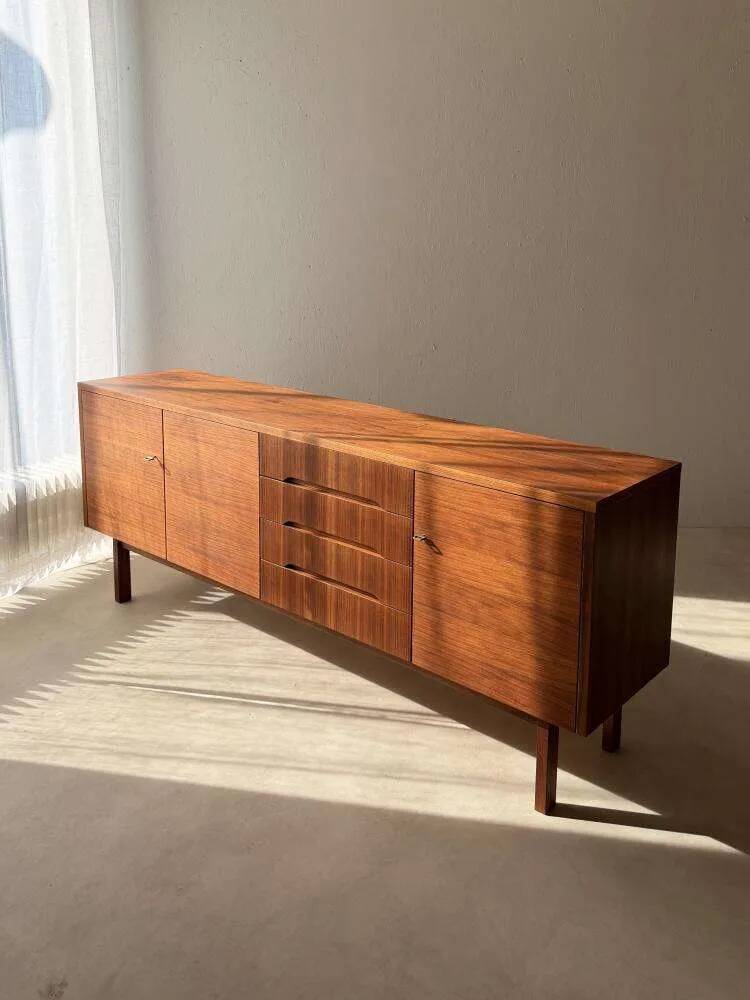 Vintage minimalist sideboard 1960s walnut