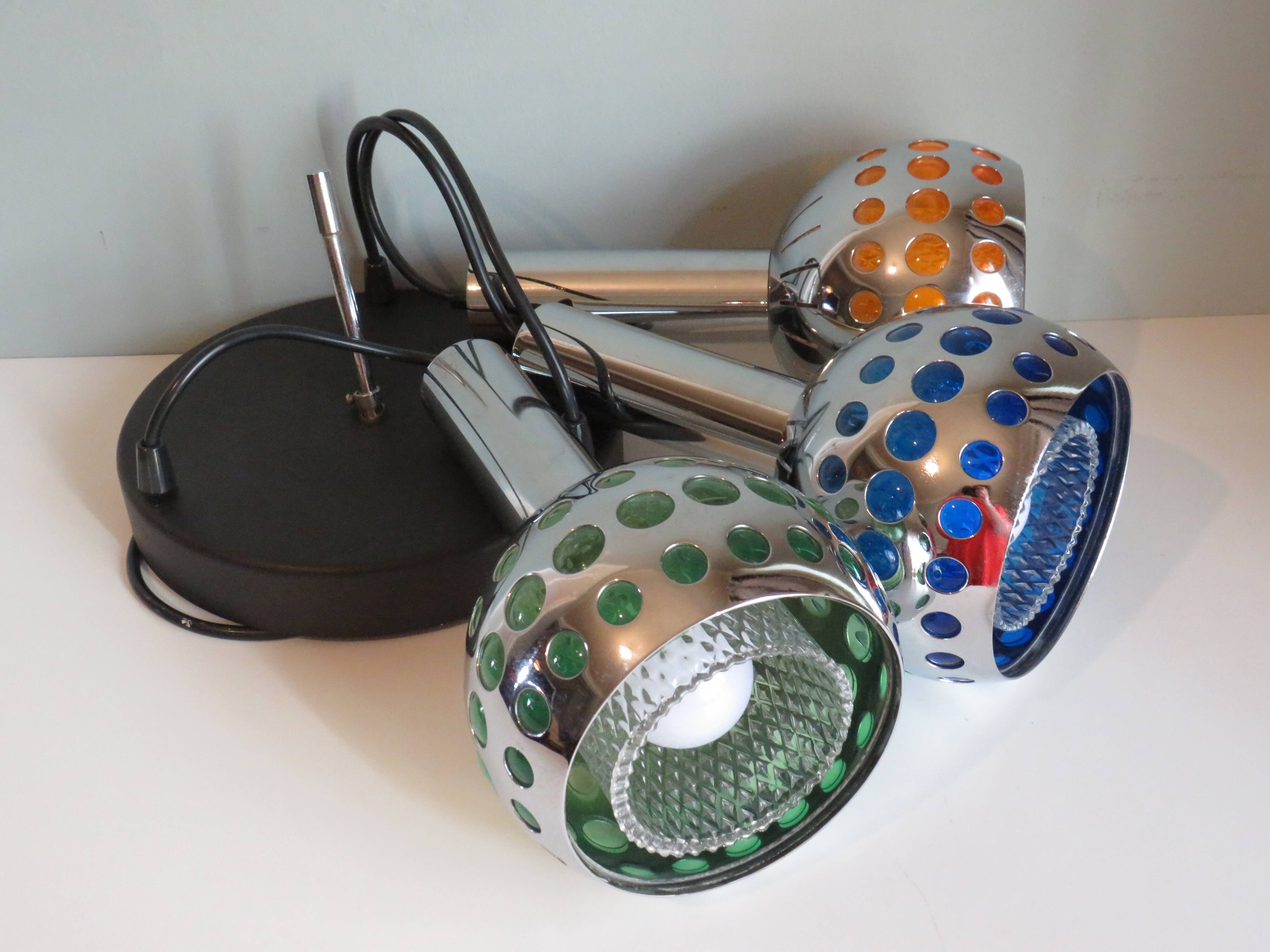 Mid Century Cascade suspension with 3 light points, Massive Belgium 1960