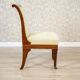 Antique Mahogany Chairs in White Upholstery, 1880, Set of 4