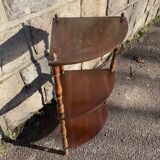 Vintage French wooden corner unit with three shelves