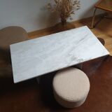Vintage Carrara marble coffee table