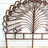 Headboard rattan peacock