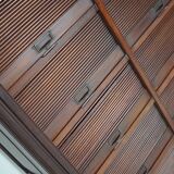 Antique Mahogany Filing Cabinet with Roll Down Tambour Doors, USA circa 1920