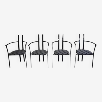 Lot de 4 fauteuils design italien des années 80