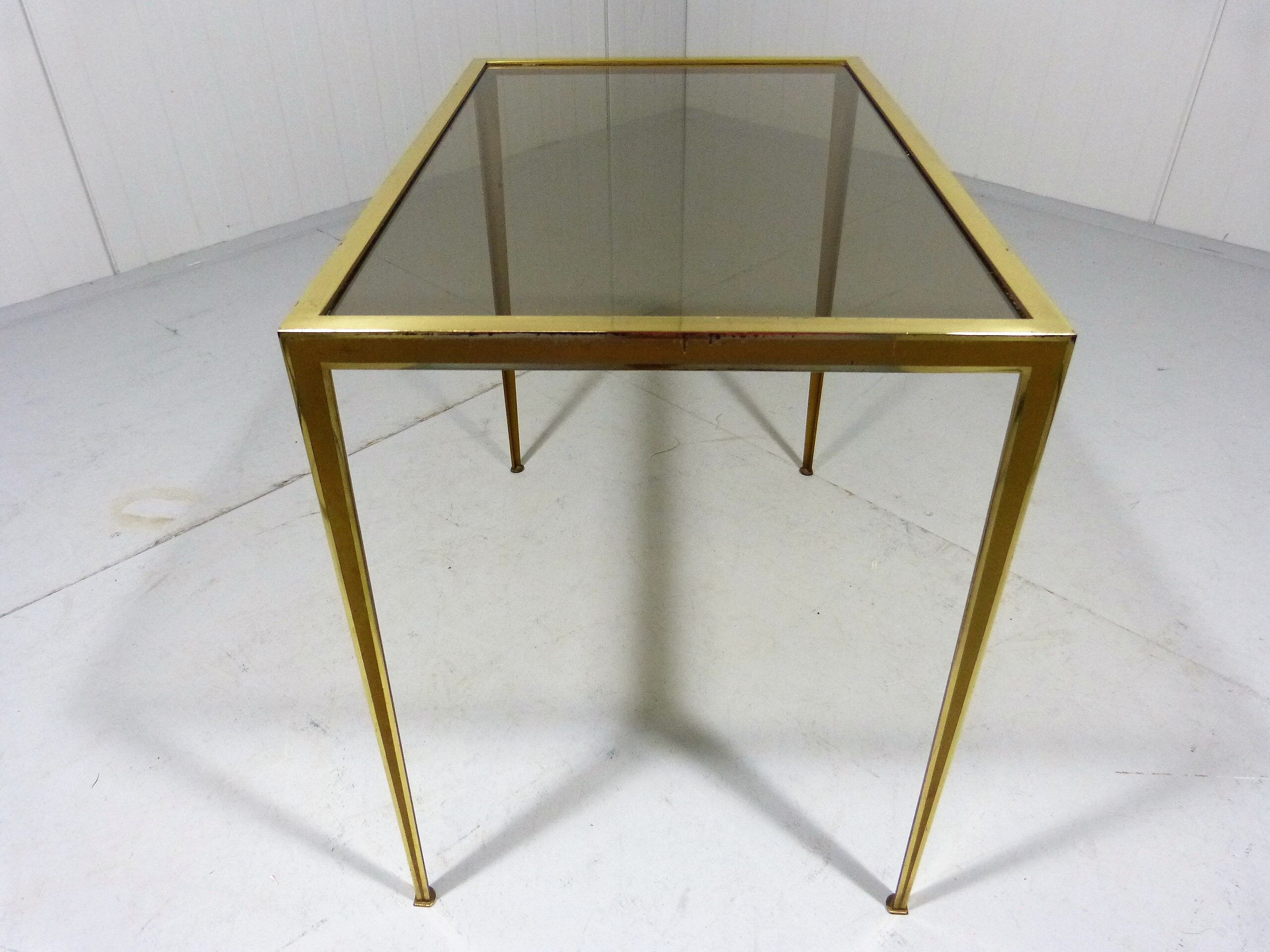 Set nesting tables in brass & glass by Deutsche Vereinigte Werkstätten