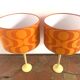 Pair of vintage upcycled lamps - upcycling - Orange pop