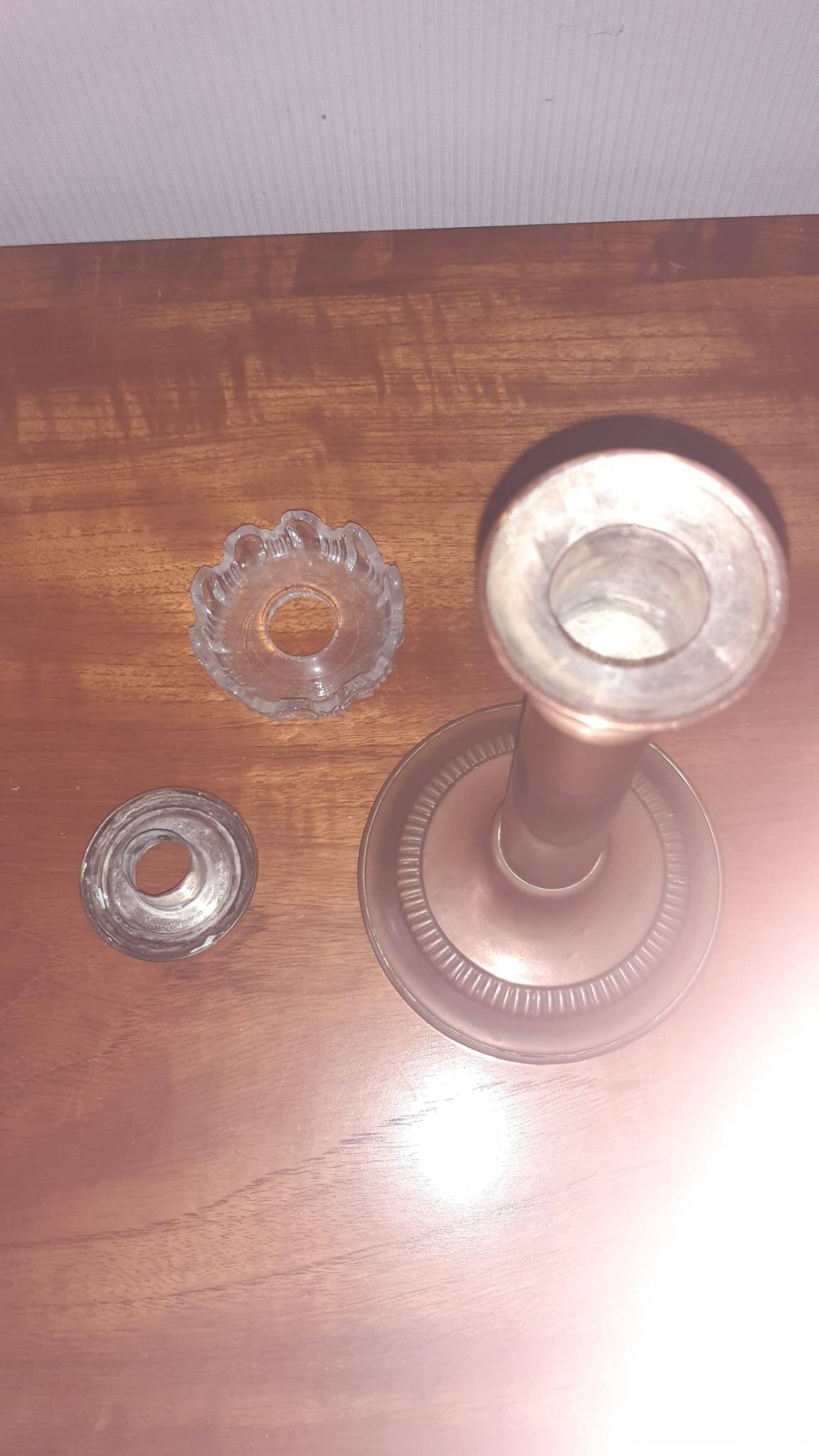 Set of two copper candlesticks from the early 20th century.