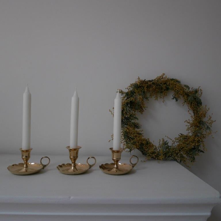 Brass candlesticks, cellar rat models