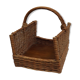 Panier ancien portes bûches bois en rotin