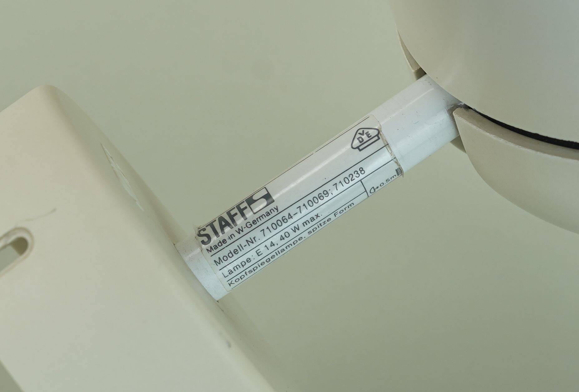 1/6 - adjustable WALL LAMP sconce staff duo spotlight, white, 1970s