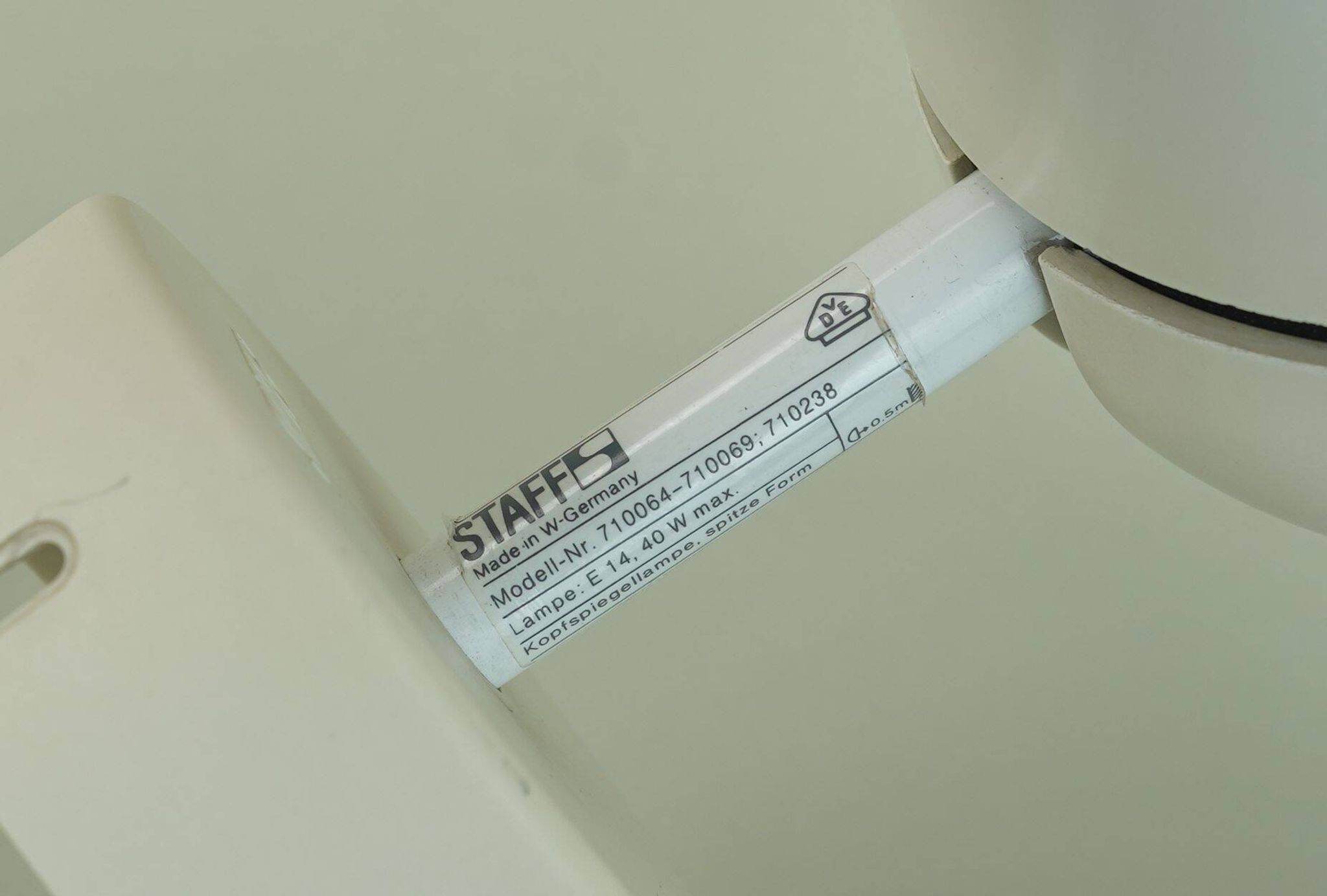 1/6 - adjustable WALL LAMP sconce staff duo spotlight, white, 1970s