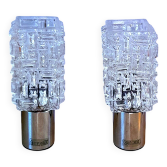 Appliques en verre et métal chromé Targetti 1970