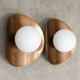 Vintage German Wall Lamps in Copper Plating from Ist Ellux, 1980s, set of 2