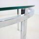 1970s round conference table chrome and glass, italy
