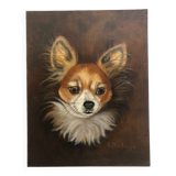 Oil on canvas dog portrait