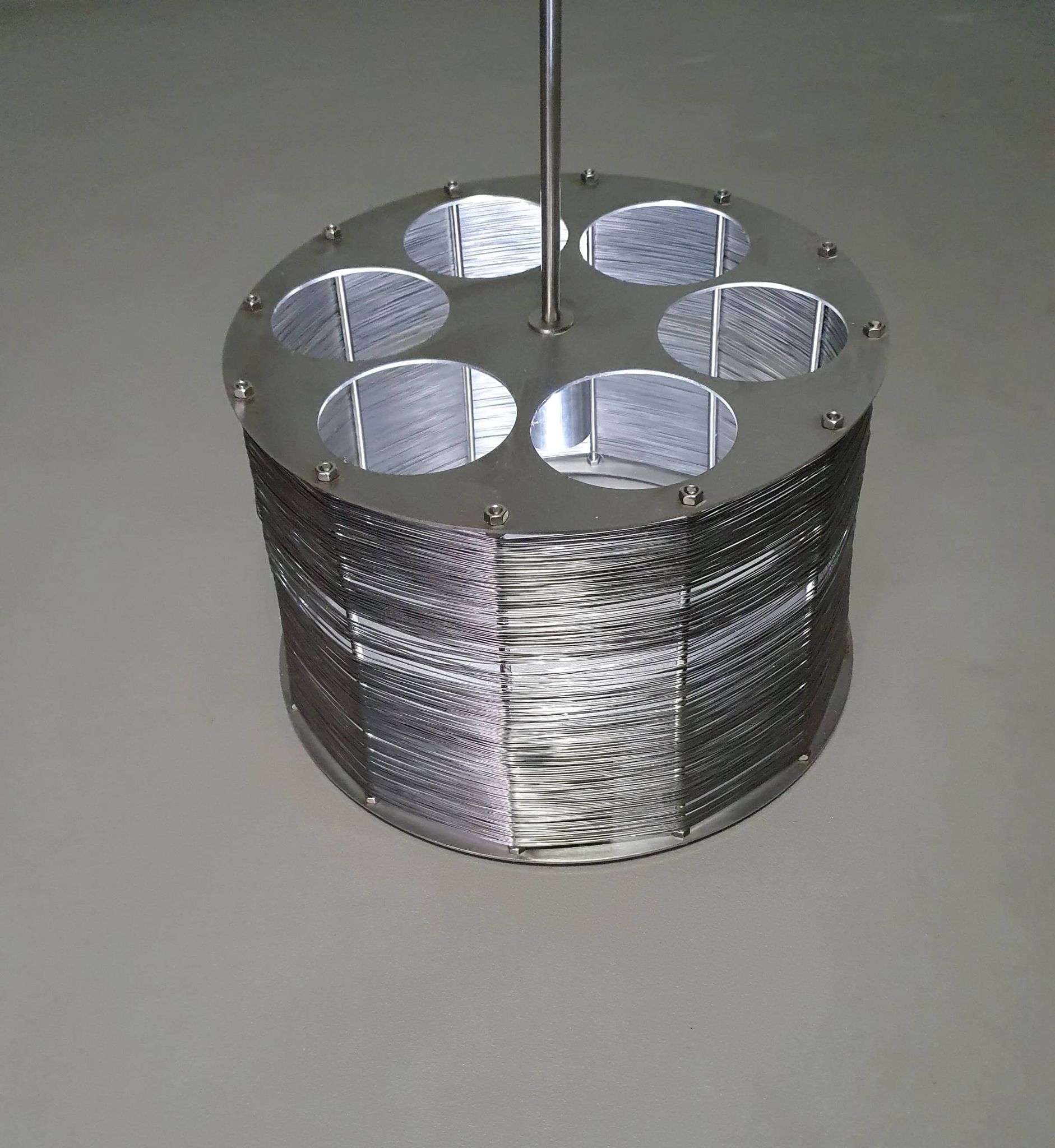 Lampe / suspension Adlumen très rare, câblée en inox
