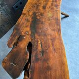 Set (2) old tree trunk tables