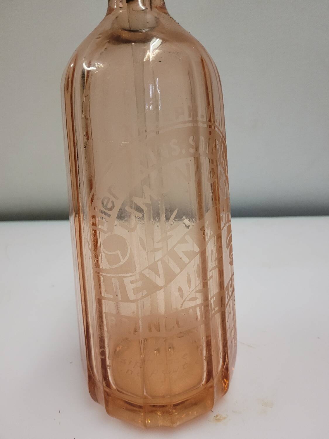 Old Siphon Selzt water bottle with marking