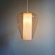 Scandinavian pendant light in white satin glass and pale pink clear glass, 1960