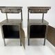 Vintage Industrial Brushed Steel Nightstands, 1920's