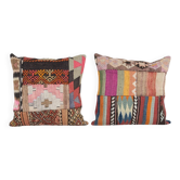 Set of 2 vintage kilim cushion covers 48x48 cm