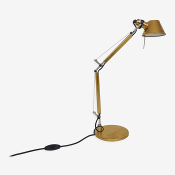 Giancarlo Fassina and Michele De Lucchi for Artemide "Tolomeo" gold desk light, Italy