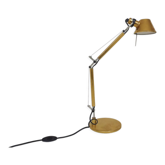 Giancarlo Fassina and Michele De Lucchi for Artemide "Tolomeo" gold desk light, Italy