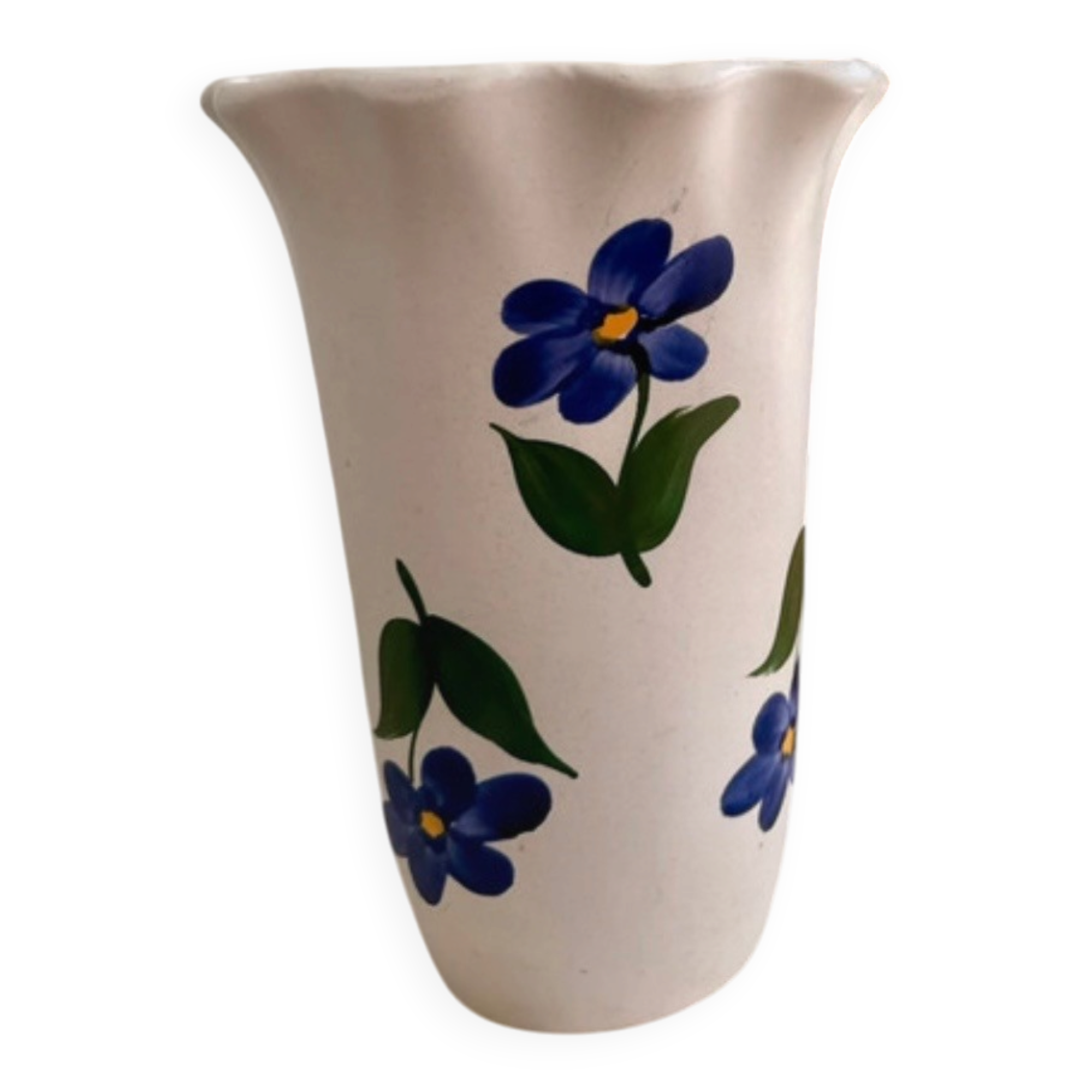 Vase Poët-Laval décor anémones et col tulipe - années 60-70