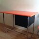 Pop orange office leatherette and chrome with his vintage chair