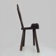 Brutalist tripod chair in raw wood. Solid wood chair. 1960s.