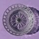 Crystal salad bowl with star carvings