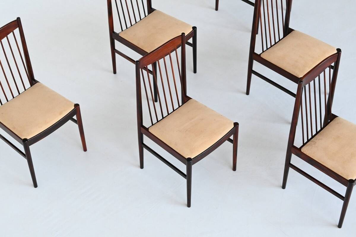 Helge Sibast set of six dining chairs in rosewood Denmark 1960