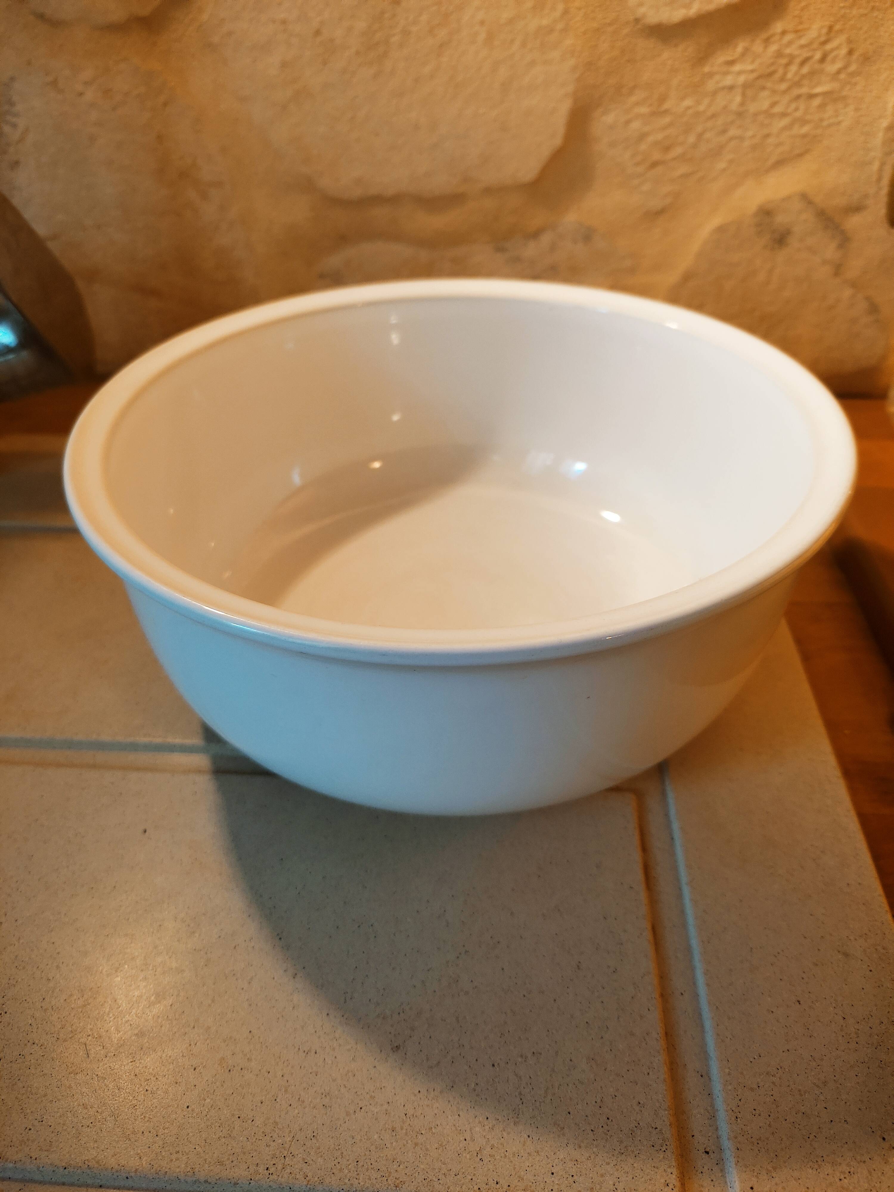 White bowl in earthenware