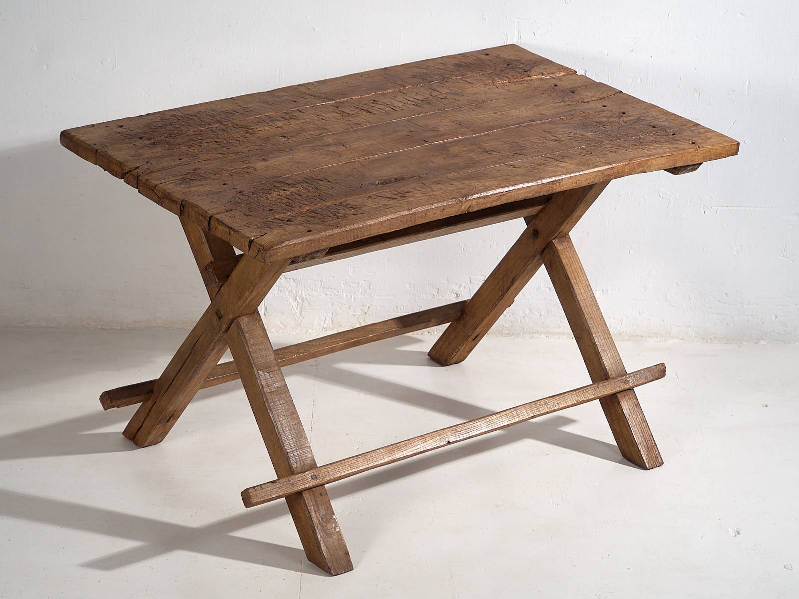 Antique X-shaped dining room table (c.1920) #16